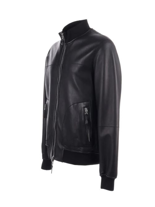 Giacca in pelle con bordi a coste THE JACK LEATHERS | CASH REVERS.J34